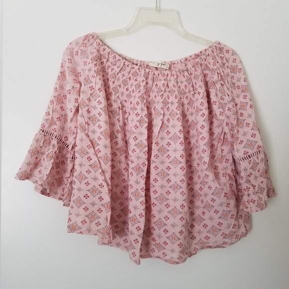 Molly Green Boho Peasant On Off Shoulder Rayon Blouse Small - Picture 6 of 9